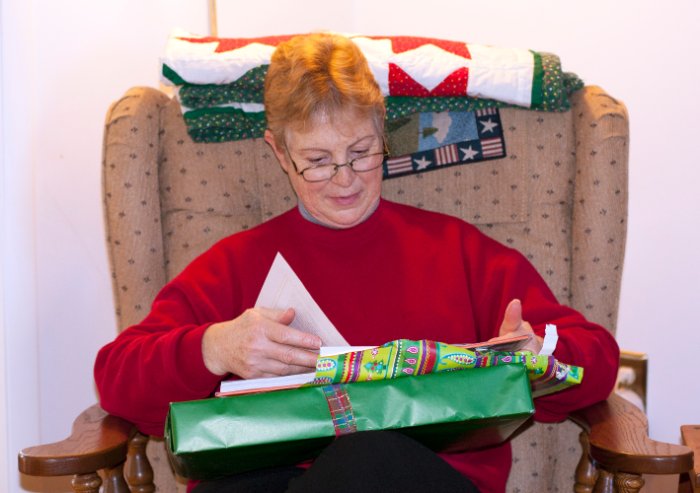 Judy opens a present